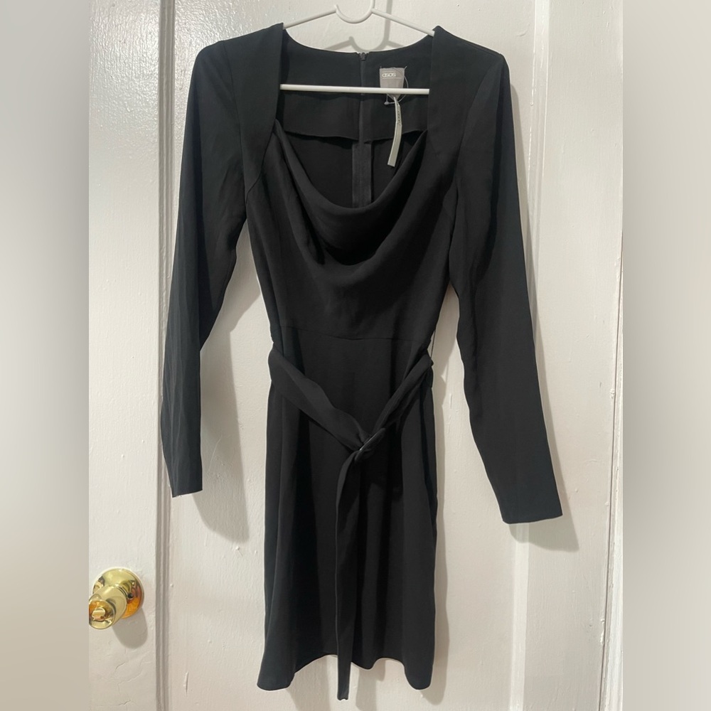 ASOS Long Sleeve Black Dress with Belt